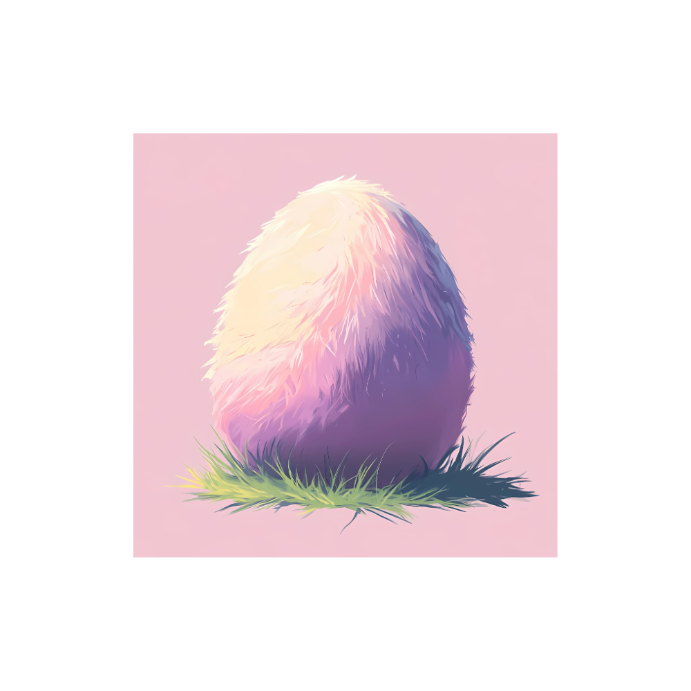 Fluffy Egg Sticker